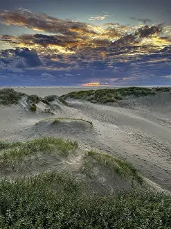 Evening Sun In Europe Drucke: Sunset on the beach at Romo, Denmark