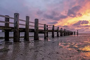 Fohr Island Photography Drucke: Sunset on the beach of Utersum