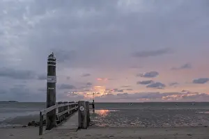 North Sea Coastal Landscape Drucke: Sunset on the beach of Utersum