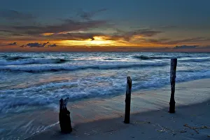 Baltic Sea Coastline Drucke: Sunset at the beach, West Beach