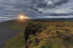 Cloudy Atmospheric Landscape Drucke: Sunset on cliffs, cloudy mood, summer