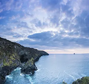 Sunset In Cornwall Drucke: Sunset over Cliffs in St Agnes