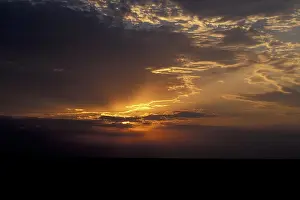 Open Air Landscapes Drucke: Sunset with clouds