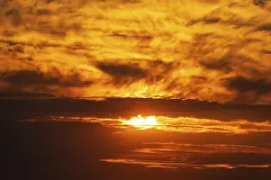 Sunset In Central Europe Drucke: Sunset with Cloudy Sky Germany