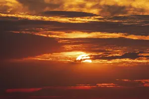 Evening Atmosphere In Germany Drucke: Sunset with Cloudy Sky Germany