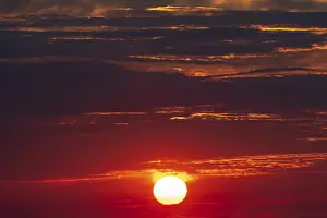Evening Sun Germany Drucke: Sunset with Cloudy Sky Germany