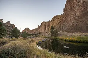 Smith Rock State Park Oregon Drucke: Sunset, course of the Crooked River