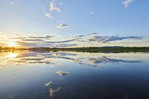 Central European Landscape Drucke: Sunset above danubia river, Upper Palatinate