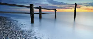Deserted Baltic Sea Beach Drucke: Sunset at DarBer Ort