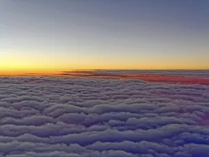 Evening Atmosphere In Germany Drucke: Sunset, evening red above the clouds, Germany