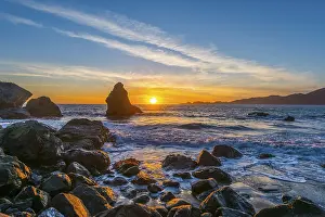 Atmospheric Coastal Scene Drucke: Sunset on Marshall's Beach