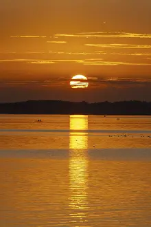 No People Evening Atmosphere Drucke: Sunset, near Chieming, Chiemsee