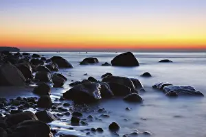 Rocky Shoreline Europe Drucke: Sunset on Poel