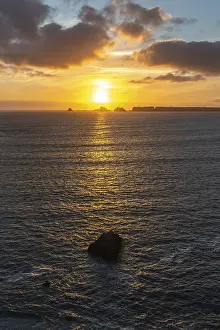 Finistere Departement Drucke: Sunset on the Pointe de Dinan, a sublime point