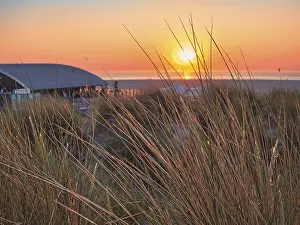 Benelux Coastal Area Drucke: Sunset by the sea, sandy beach