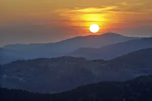 Austrian Countryside Photography Drucke: Sunset as seen from Peilstein, Triestingtal valley