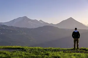 High Tauern National Park View Drucke: Sunset at Stubner Kogel, with GroBglockner