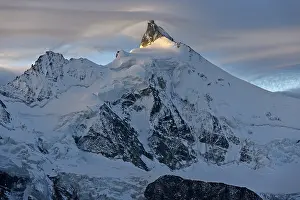 Evening Sun Switzerland Drucke: Sunset at the summit of Zinalrothorn