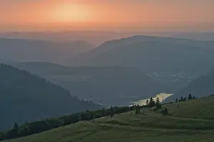Deserted Mountain Valley Drucke: Sunset in the Vosges mountains