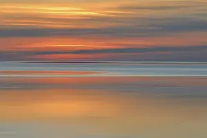 Lower Saxony Evening Light Drucke: Sunset over the Wadden Sea, Wipe Effect