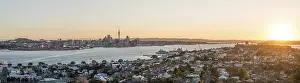 Auckland Skyline Drucke: Sunset, Waitemata Harbour, Sky Tower