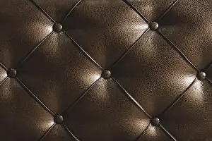 Rhombic Split Skin Drucke: Surface of a rhombic split skin with buttons on the back of the bed