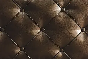 Textured Surface Decoration Drucke: Surface of a rhombic split skin with buttons on the back of the bed