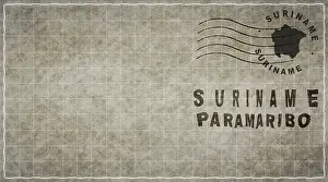 Surinam Drucke: Suriname Paramaribo Vintage Briefmarke Umschlag