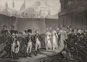 Anglo Mysore War Drucke: Surrender of two sons of Tipu Sultan