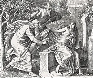 Julius Schnorr Von Carolsfeld Drucke: Susanna and Elders, Old Testament