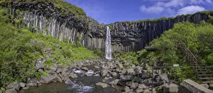 Basalt Rock Formations Drucke: Svartifoss with viewing platform