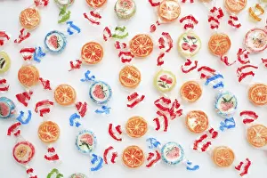 Food Studio Photography Background Drucke: Sweets, Colourful fruit sweets