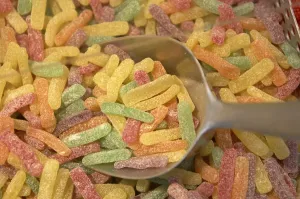 Colourful Confectionery Drucke: Sweets for self-service