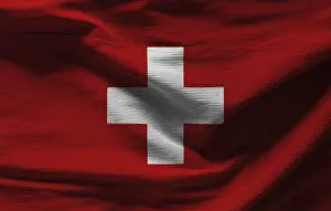 National Colors Symbol Drucke: Swiss flag with texture on background