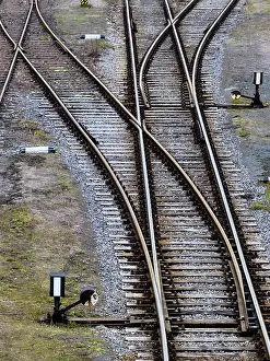 European Rail Transport Drucke: Switch on the rails of a railway