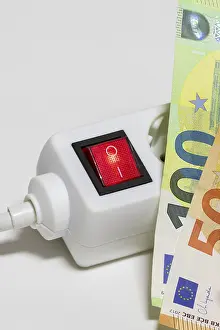 Euro Currency Symbolism Drucke: Switchable socket strip, euro banknotes