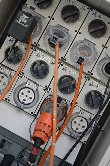 Power Industry Equipment Drucke: Switchboard with multitudes of single and three phase sockets