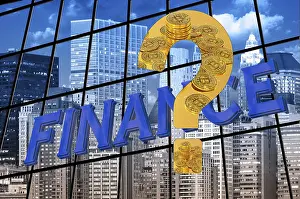 Environmental Protection Industry Drucke: Symbol image, Bitcoin on question mark