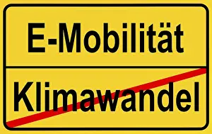 Climate Change Symbol Drucke: Symbol image Combating climate change through e-mobility