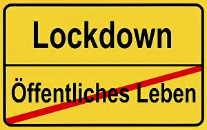 Corona Lockdown Drucke: Symbol image, End of public life through second lockdown