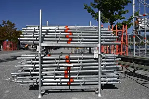 Deserted Building Site Drucke: Symbol image scaffolding