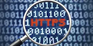 Electronic Data Protection Drucke: A symbolic illustration on the topic communication protocol HTTPS