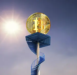 Bitcoin Future Vision Drucke: Symbolic image, Bitcoin as a questionable vision of the future
