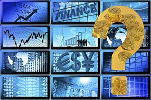 Digital Currency Insecurity Drucke: Symbolic image, Bitcoin as a questionable vision of the future