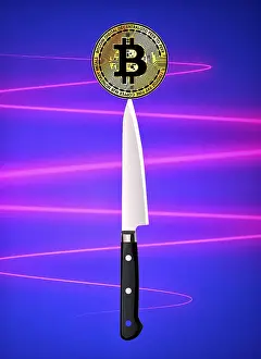 Digital Currency Insecurity Drucke: Symbolic image, Bitcoin as a questionable vision of the future