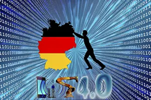 Artificial Intelligence Concept Drucke: Symbolic image, boost Germany perspective