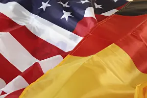 Friendship Between Nations Drucke: Symbolic image of the German and US flags