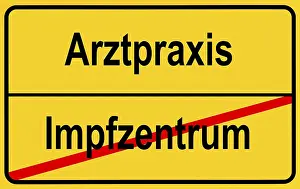 Corona Crisis Germany Drucke: Symbolic image, immunisation in artz practices instead of in vaccination centres