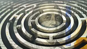Symbolic Money Image Drucke: Symbolic image on the subject of the complexity of the monetary system