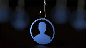 Cyber Security Threats Drucke: Symbolic image on the subject of data theft